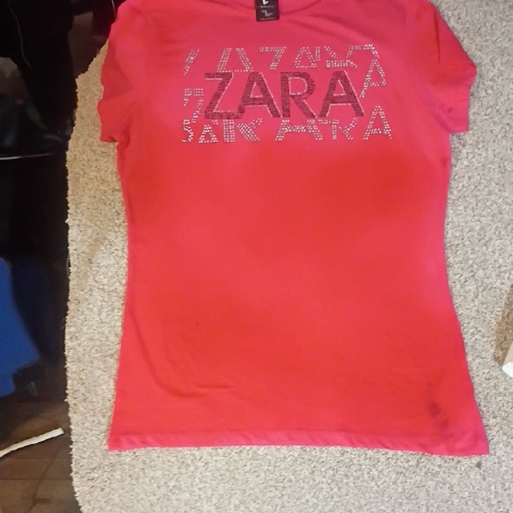 Zara Vibrant Red Short Sleeve Tee